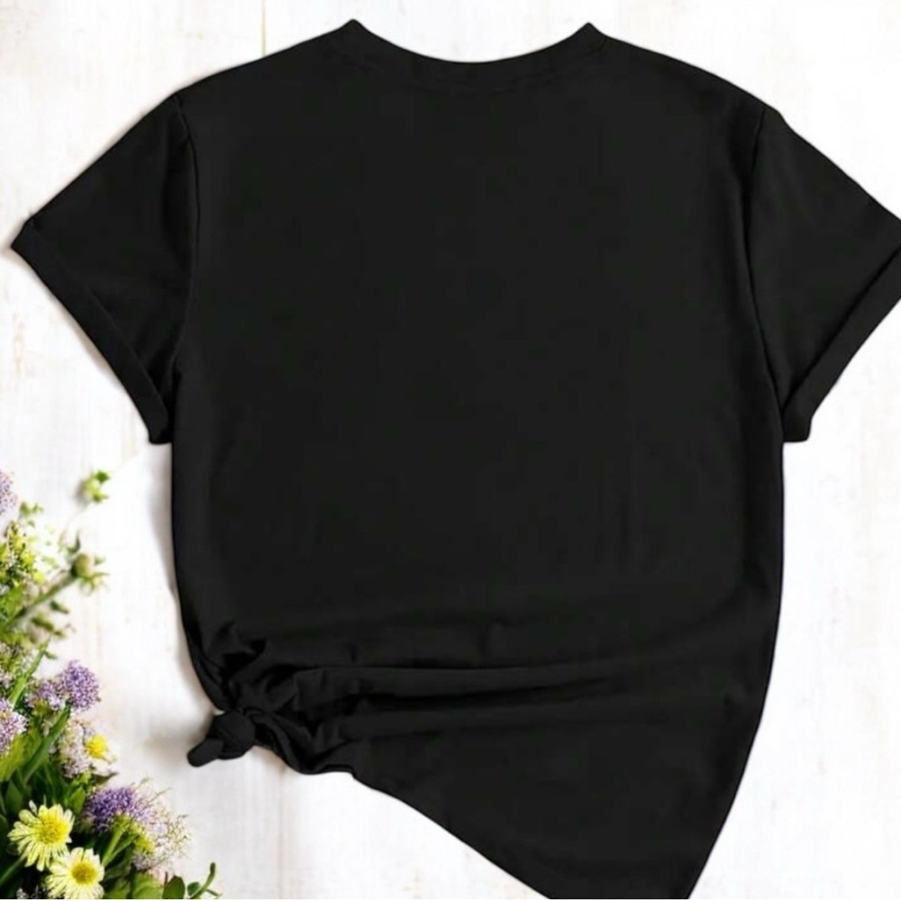 Black Graphic Tee with Humorous Text - Picture 2 of 6